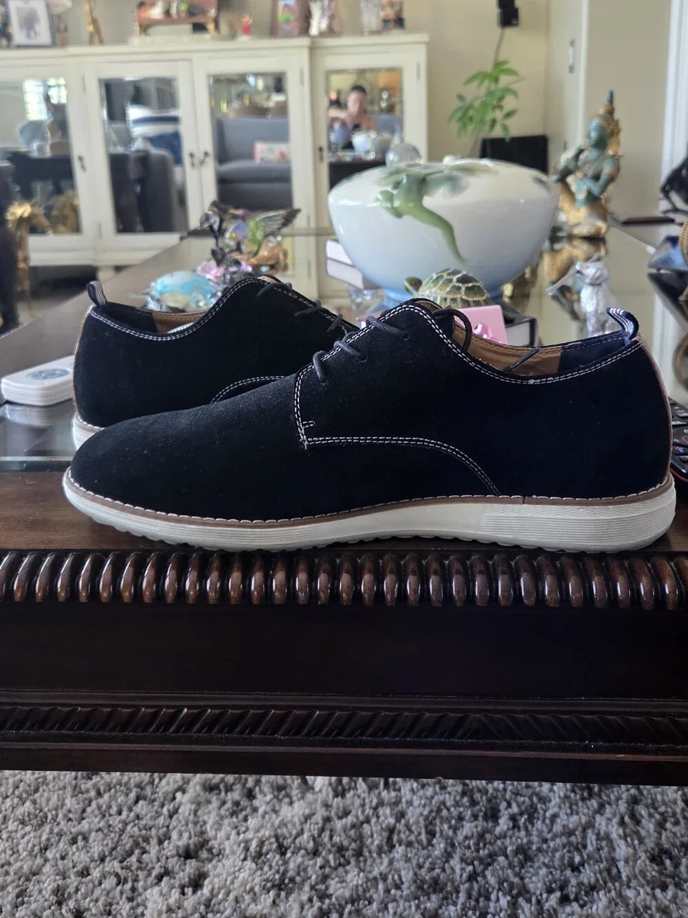 Original Penguin Men's Black Suede Chukka Shoes with White Sole